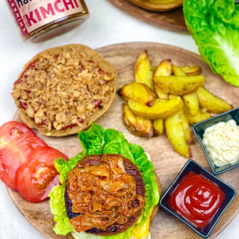 Bokkum Kimchi Burger von oben